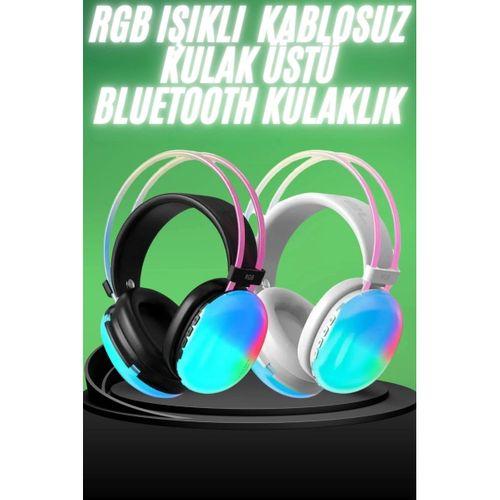 Yeni Nesil Kulak Üstü Kablosuz Uzun Ömürlü Rgb Işıklı Bluetooth Kulaklık