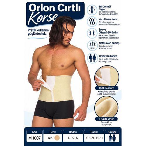 Orlon Cırtlı Korse – Unisex Bel ve Karın Destek Korsesi – M 1007 - Rylks