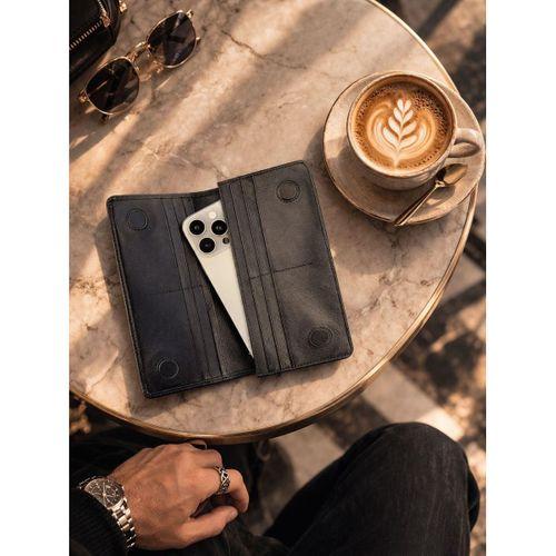 Hakiki Deri Mıknatıslı Kart Ve Telefon Bölmeli Unisex Cüzdan VS.BLKT.0944