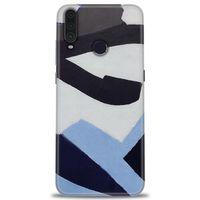 General Mobile GM 10 Kılıf HD Baskılı Kılıf - Gri Mavi + Tam Ekran Koruyucu