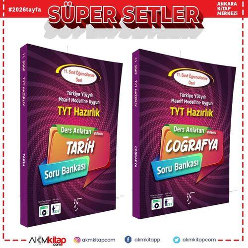 Karekök Yayınları 11. Sınıf TYT Hazırlık Tarih ve Coğrafya Ders Anlatan Soru Bankası Seti 2 Kitap