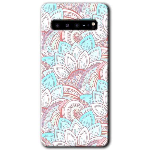 MRCİLETİSİM MRCİLETİSİM Samsung Galaxy S10 Plus Kılıf HD Desen Baskılı Arka Kapak + Temperli Cam - Çin Mandala 1