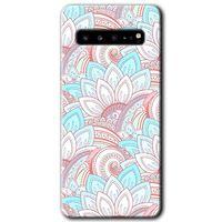 MRCİLETİSİM MRCİLETİSİM Samsung Galaxy S10 Plus Kılıf HD Desen Baskılı Arka Kapak + Temperli Cam - Çin Mandala 1