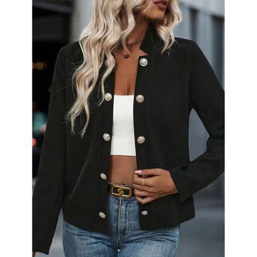 Kadın Uzun Kollu önü Açık Düğmeli Scuba Dalgıç Ceket