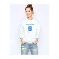 Riverdale 9 Baskılı Beyaz Kadın Sweatshirt
