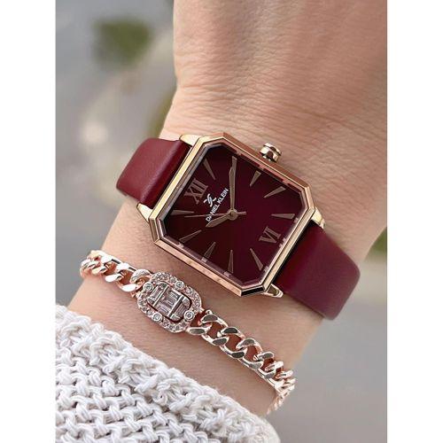 Daniel Klein Deri Kordonlu 2 Yıl Garantili 3 Atm Suya Dayanıklı Kadın Kol Saati+Bileklik BD.13939.6