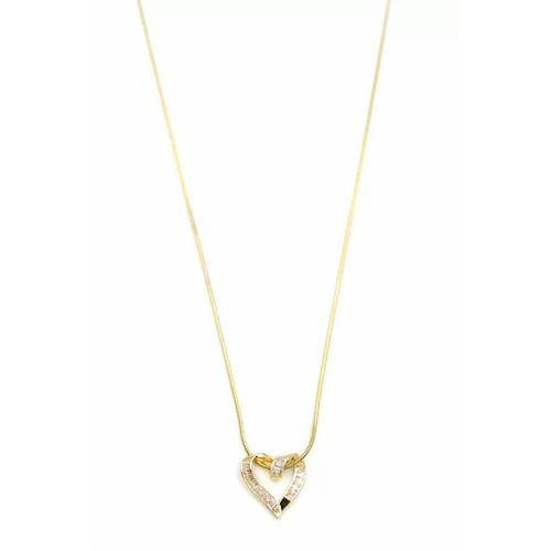 Taşlı Kalp Kolye - Altın