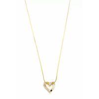 Taşlı Kalp Kolye - Altın