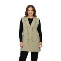 Kadın Bej Rengi Pullu Anne Yelek NIL-1526