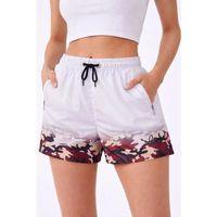 Deniz Şortu Fermuarlı Cepli File Astarlı Hızlı Kuruyan Premium - Beyaz