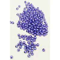 Yuvarlak Boncuk İçten Boncuklu Bileklik Çanta Boncuğu 8 mm 50 gr Eflatun - BNC472