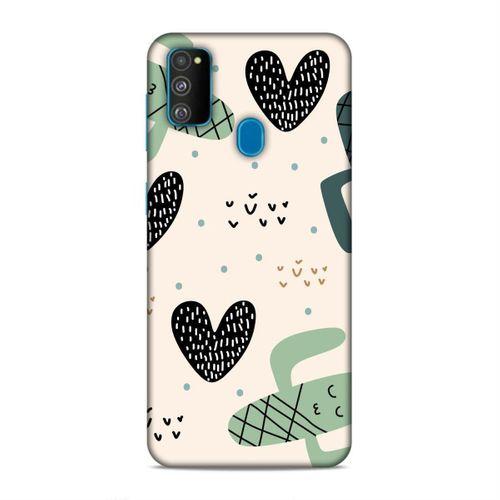 Samsung Galaxy M30s Kılıf Kalpli Kaktusler Arka Kapak Silikon Koruma Full Koruyucu