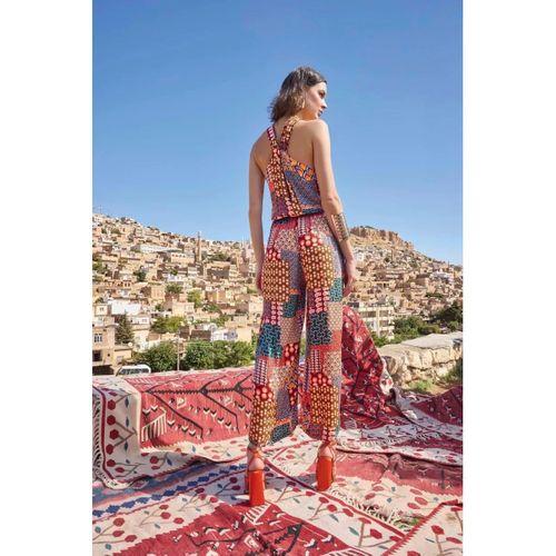 Etnik Desenli Saten Tulum