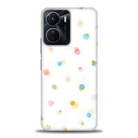 Vivo Y16 Kılıf HD Baskılı Kılıf - Rengarenk Puantiye + Tam Ekran Koruyucu
