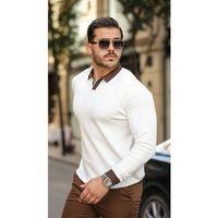 Erkek Renkli Yaka Manşet Uzun Kollu Triko