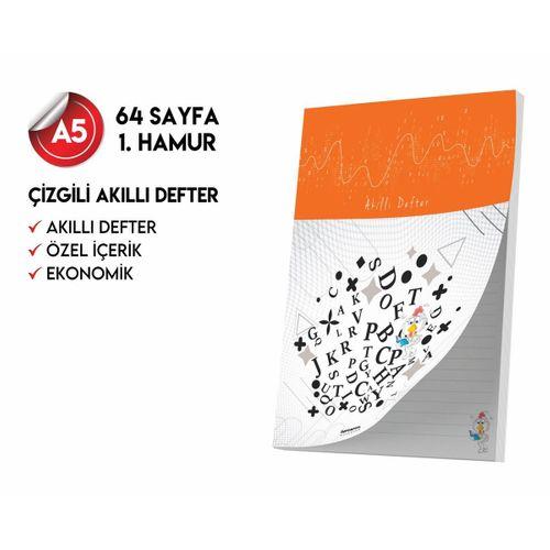 Çizgili Not Defteri 64 Sayfa Akıllı Defter Tekli A5 Tam Beyaz Tekli