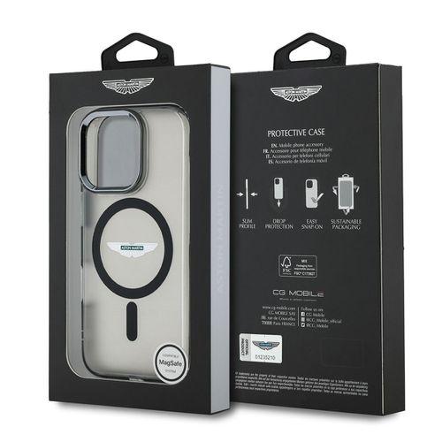 Apple iPhone 15 Pro Max Kılıf Aston Martin Orjinal Lisanslı M-safe Şarj Özellikli IML Baskı Logolu Metal Düğmeli Kapak