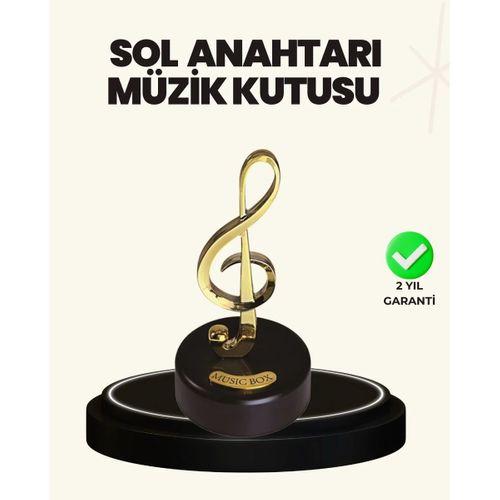 Dönen Sol Anahtarı Figürlü Müzik Kutusu Şık Hediyelik Dekor