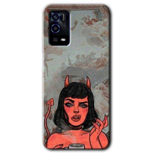 Oppo A55 Kılıf HD Desen Baskılı Arka Kapak - Devil Girl
