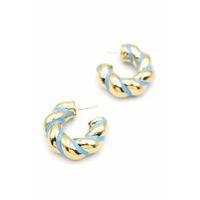 Mineli Halka Küpe - Mavi