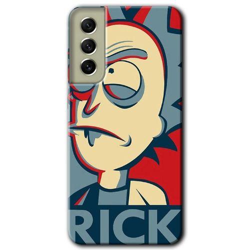 MRCİLETİSİM Samsung Galaxy S21 FE Kılıf HD Desen Baskılı Arka Kapak + Temperli Cam - Rick News