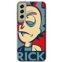 MRCİLETİSİM Samsung Galaxy S21 FE Kılıf HD Desen Baskılı Arka Kapak + Temperli Cam - Rick News