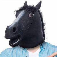 Gerçekçi At Kafası Maskesi Siyah Renk