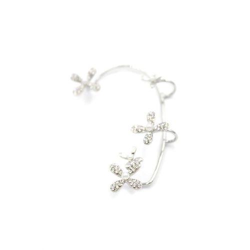 Çiçek Kıkırdak Küpe - Gümüş