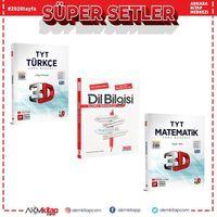 3D TYT Türkçe ve Matematik ile AKM Dil Bilgisi Soru Bankası Seti 3 Kitap