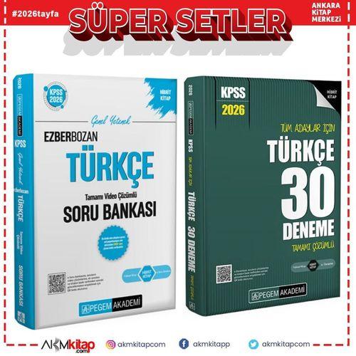 Pegem Yayınları 2026 KPSS Türkçe Soru Bankası ve Deneme Seti 2 Kitap