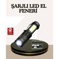 Küçük Boy Şarjlı Led El Feneri Taşınabilir Klipsli
