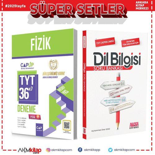 Çap Yayınları TYT Fizik 36 x 7 Up Deneme ve AKM Dil Bilgisi Soru Bankası Seti 2 Kitap