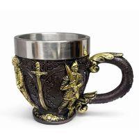 Şövalye Kabartmalı 3d Paslanmaz Çelik Kupa Bardak Alk4476