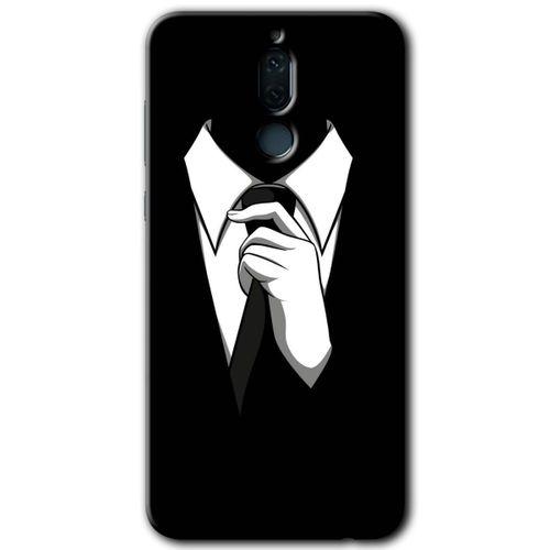 Huawei Mate 10 Lite Kılıf Baskılı Kapak - Smokin + 5D Tam Kaplayan Cam