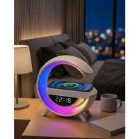 Kablosuz  Led Işıklı Masa Saati Bluetooth Hoparlör Alarm Fonksiyonlu