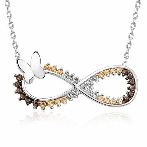 Gümüş Kelebekli Sonsuzluk Kolye