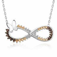 Gümüş Kelebekli Sonsuzluk Kolye