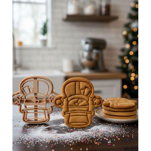 Noel Askeri Fındıkkıran Kurabiye Kalıbı – Şapkalı Asker Figürlü, Çift Parça Hamur Kesici, Şeker Hamuru ve Oyun Hamuru İçin