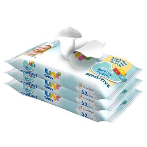 Uni Baby Uni Baby Aktif Sensitive Islak Havlu Mendil 3Lü 156 Yaprak