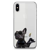 Apple iPhone X Kılıf French Bulldog Arka Kapak Koruma Desenli Full Koruyucu