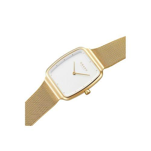 Obaku Denmark V267LXGIMG Hasır Çelik Quartz 27 mm Altın Kadın Kol Saati