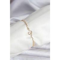 Yılan Model Zirkon Taşlı Gold Renk Pirinç Su Yolu Kadın Bileklik