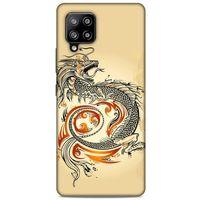 Samsung Galaxy A12 Kılıf Dragons (27) Tasarımlı Kılıf Siyah Ejderha Dövmesi