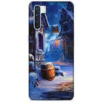 Oppo A91 Kılıf Snowix (46) Core Armor Kılıf Kahverengi Mavi