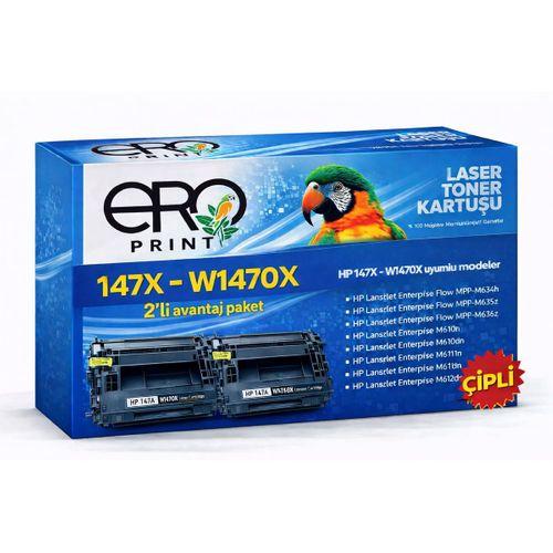 HP 147X - W1470X Çipli Muadil Toner - 25200 Sayfalık - 2'li Avantaj Paket