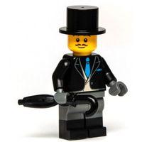 Orjinal Lego Minifigür True Gentleman Suit Top Hat with Umbrella