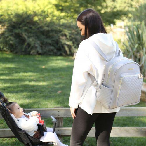 M&Y M&Y Dust Deri Anne Bebek Bakım Sırt Çantası 7130 Gri
