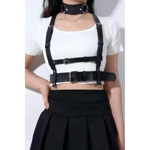 Deri Göğüs Harness Ve Choker-tasma Takım - Brf959