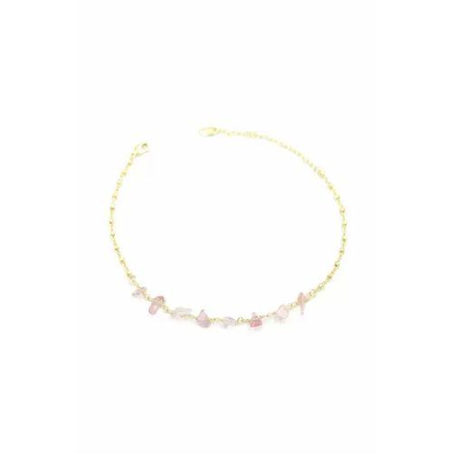 Doğal Taşlı Halhal - Altın