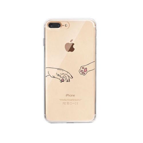 iPhone 7 Plus Hand And Paw Premium Şeffaf Telefon Kılıfı
